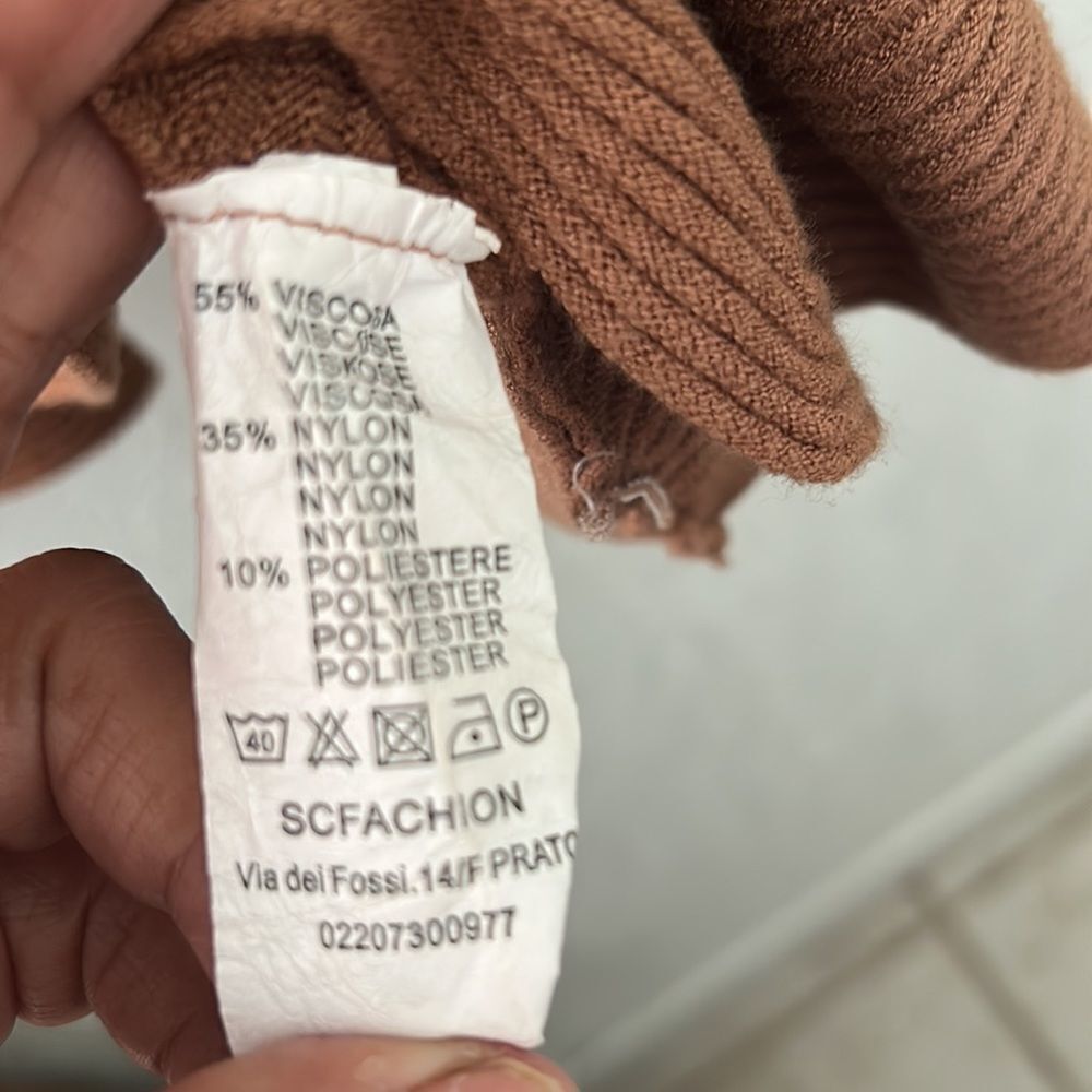 LOLA Women's sweater brown color  one size made in Italy - Picture 5 of 5